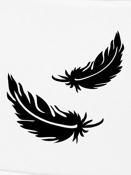 Two flying feathers