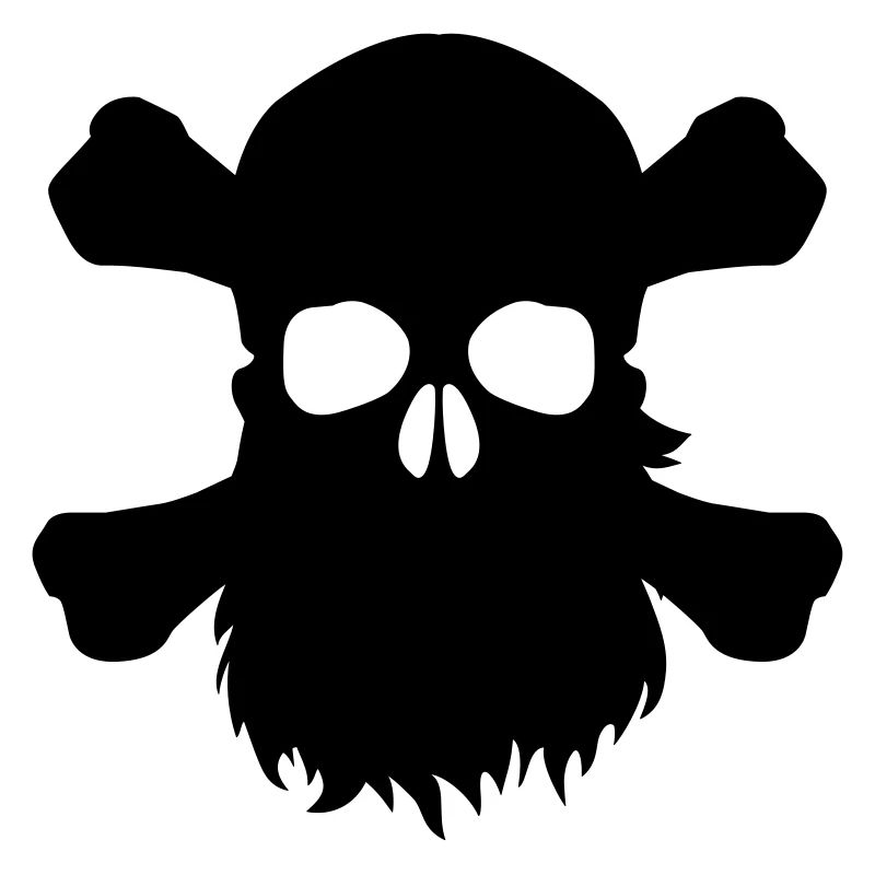 Tête de mort avec une barbe