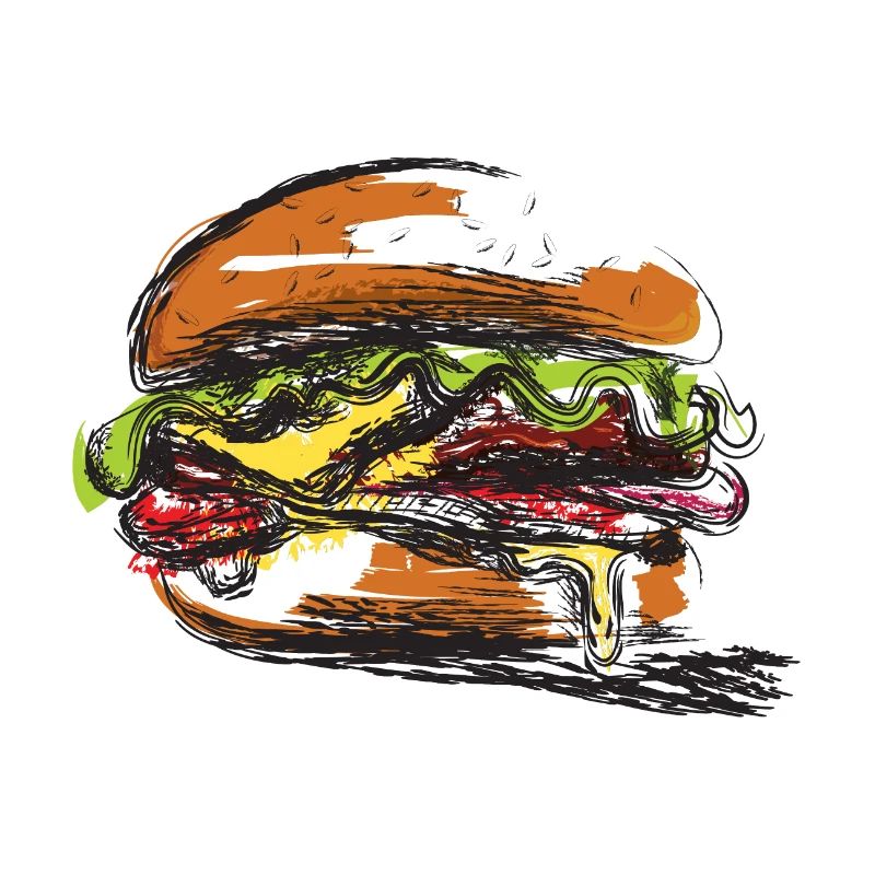 Hamburger-Stuffed Sandwich Poster