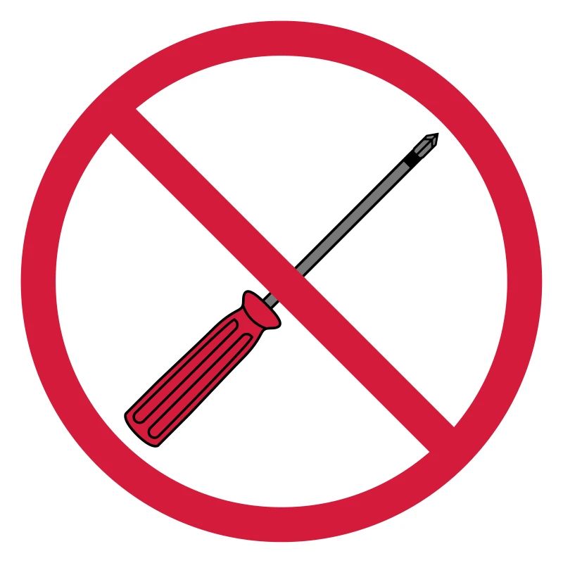 no screwdrivers forbidden sign mech