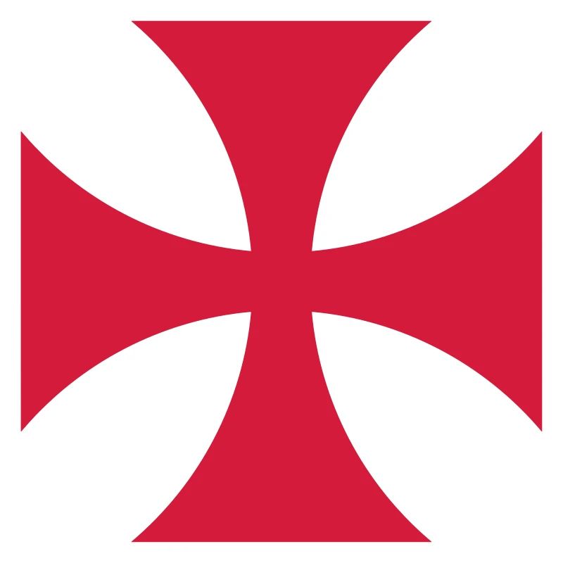 Croix de temple rouge et feu