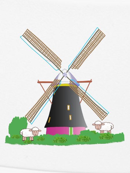 Windmill with sheep