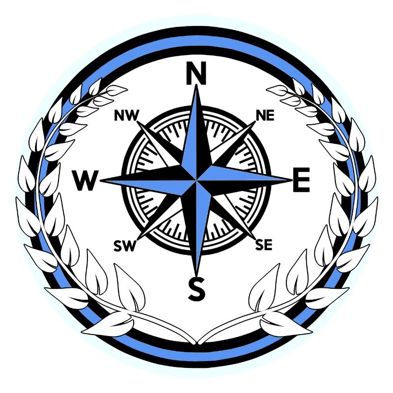 Kompass Seemann Lorbeerkranz Ahoi maritim