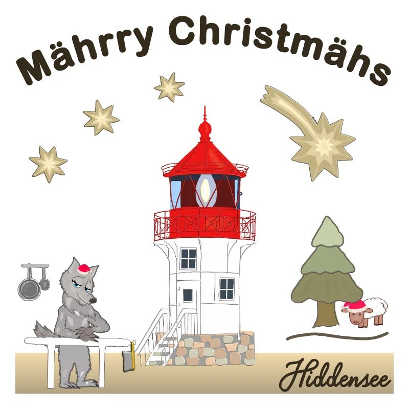 Hiddensee, Leuchtturm Gellen, Weihnachten, Wolf