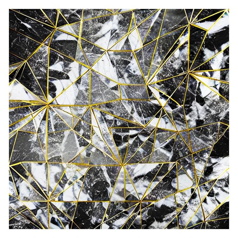 Marble Black Gold Geometric Pattern