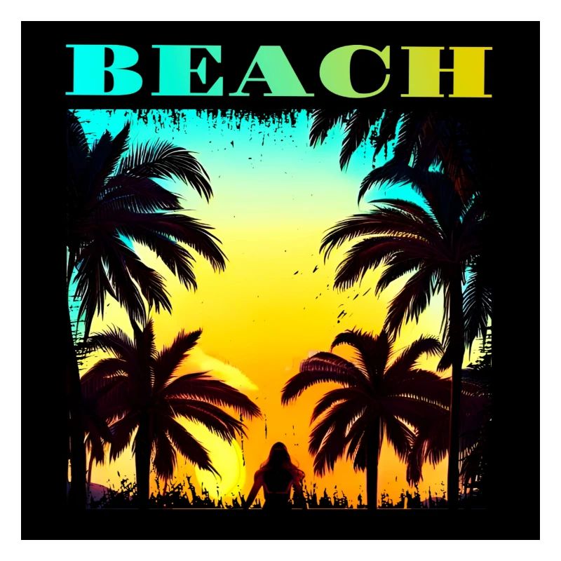 90s Retro Palms Hawaii Sunset