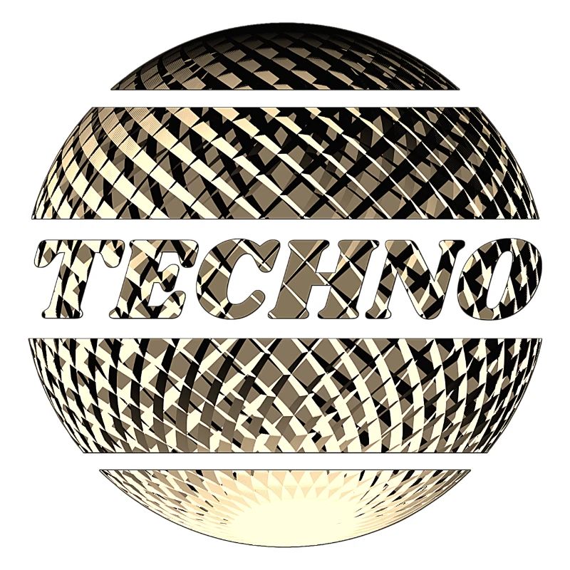 Techno disco ball gold