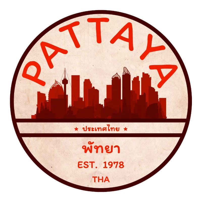 Pattaya Skyline Retro-Abzeichen