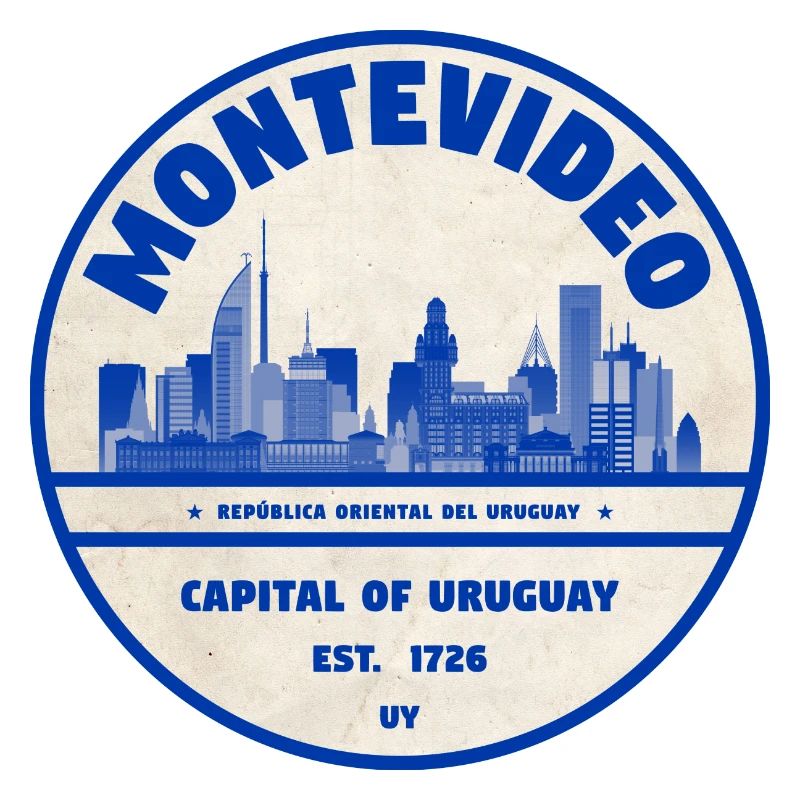 Montevideo Skyline Blaues Stadtsiegel