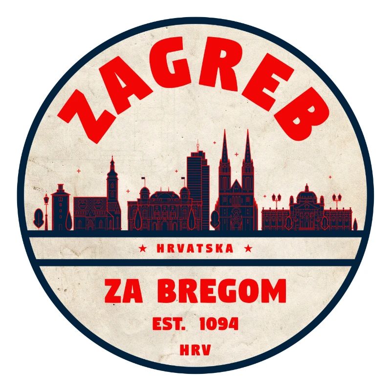 Zagreb Emblem: Retro Skyline