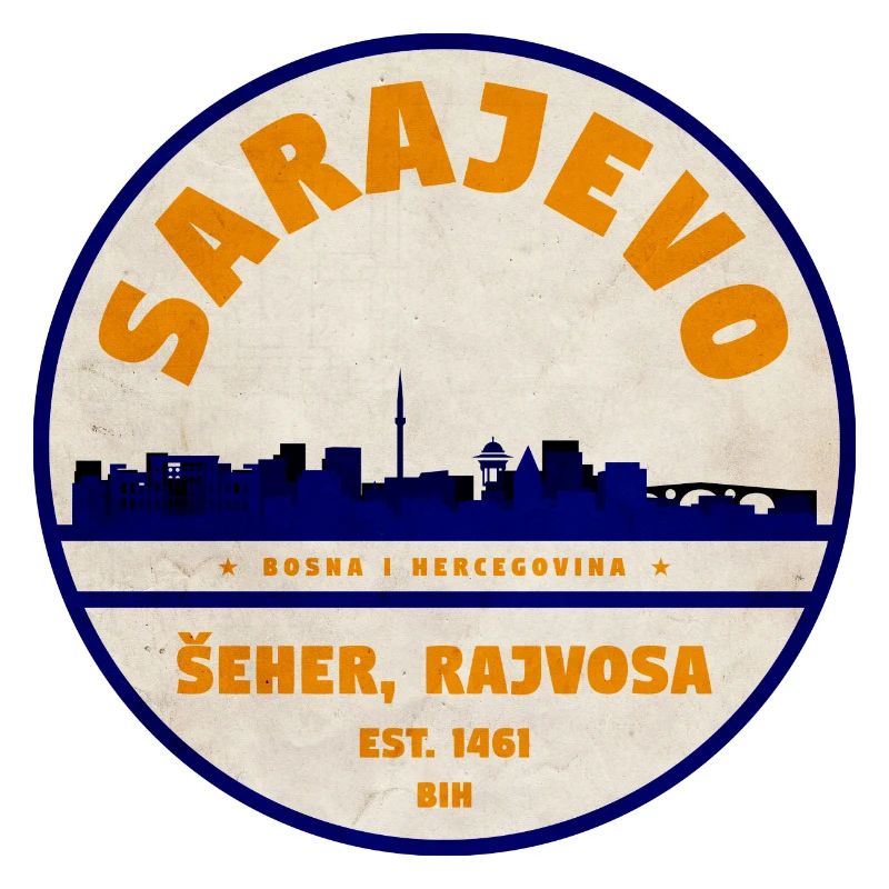 Sarajevo Skyline Vintage Abzeichen