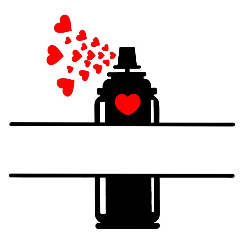 Spray can spraying red hearts