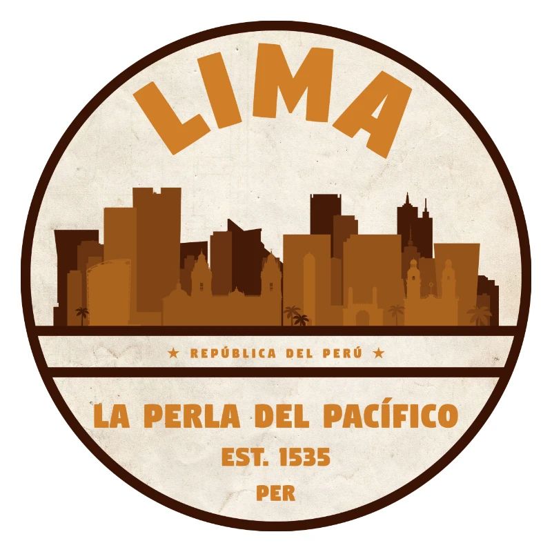 Lima Skyline Retro Abzeichen Peru