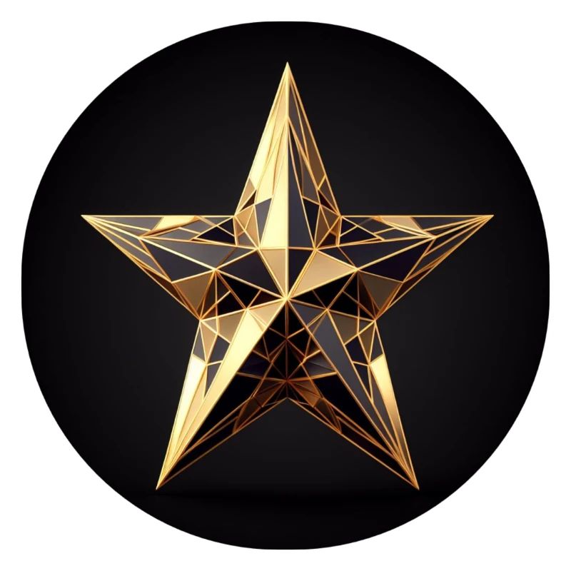 Étoile d’or en forme de polygone
