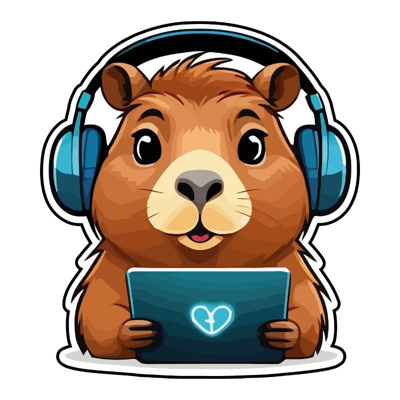 Capybara avec ordinateur