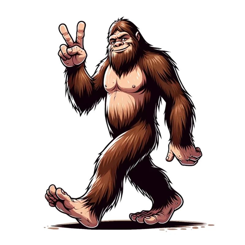 Joyful Bigfoot Walking