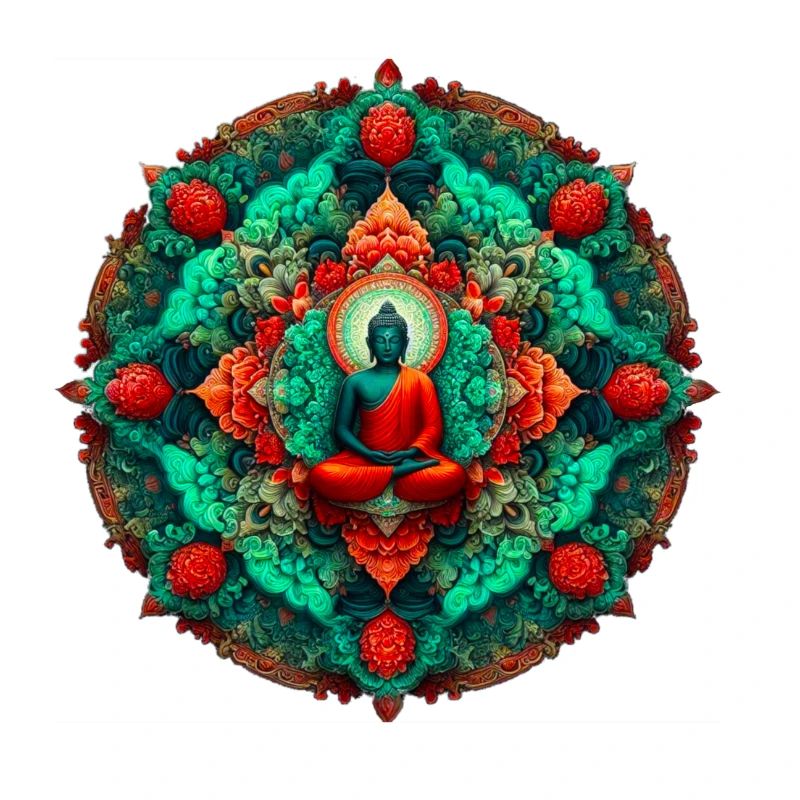 Mandala Buddha teal