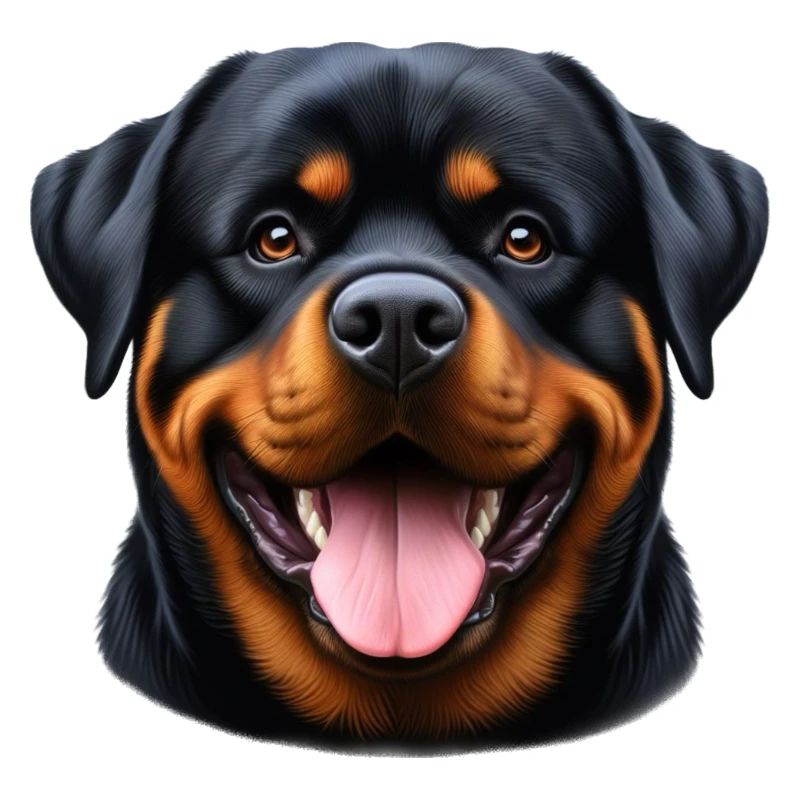 Ein glücklicher Rottweiler