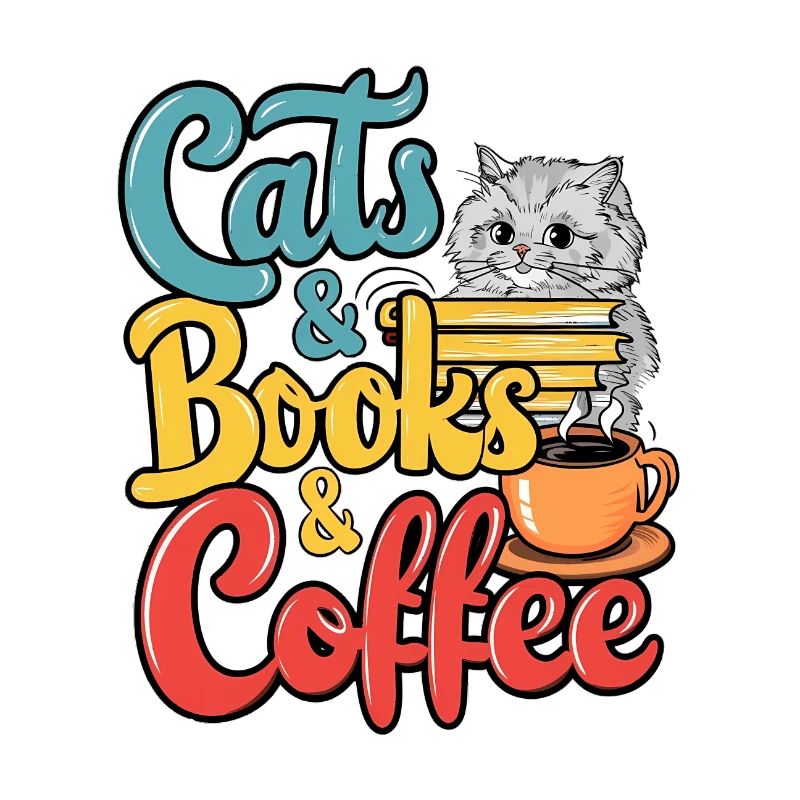 Cats, Books and Coffee Design