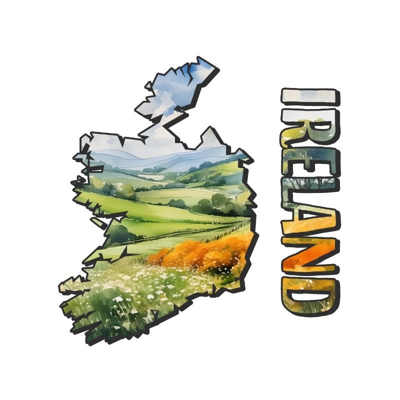 Watercolor Map Ireland