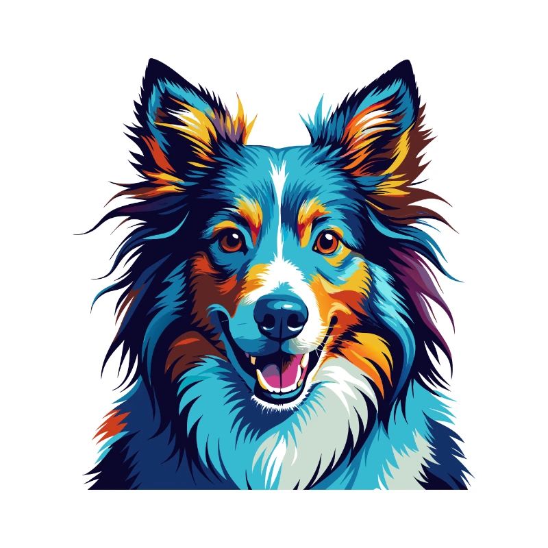 Sheltie Hunderasse Bunte Karikatur Kawaii