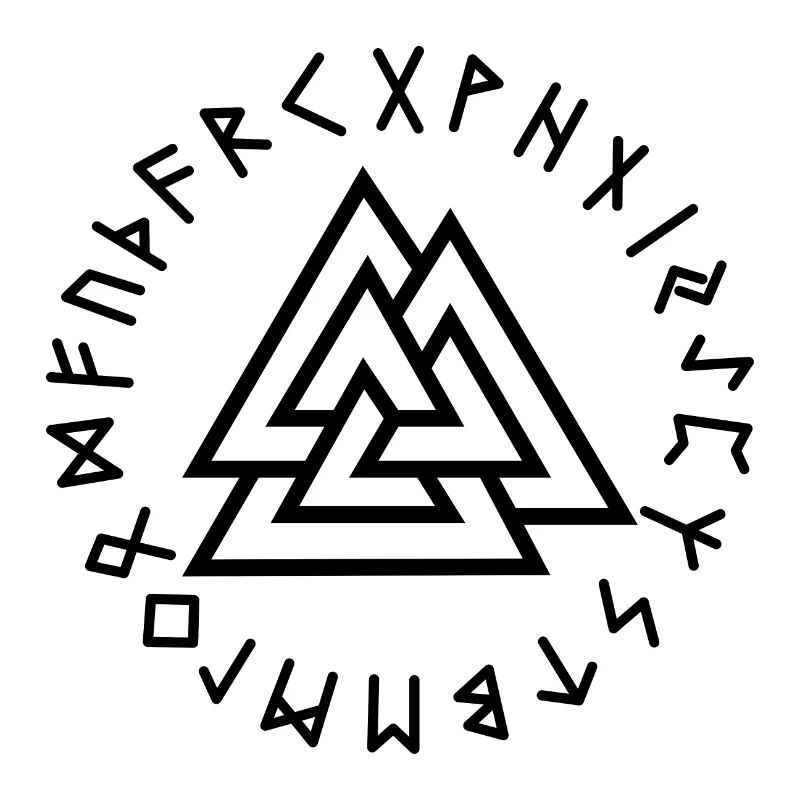 Valknut runes black