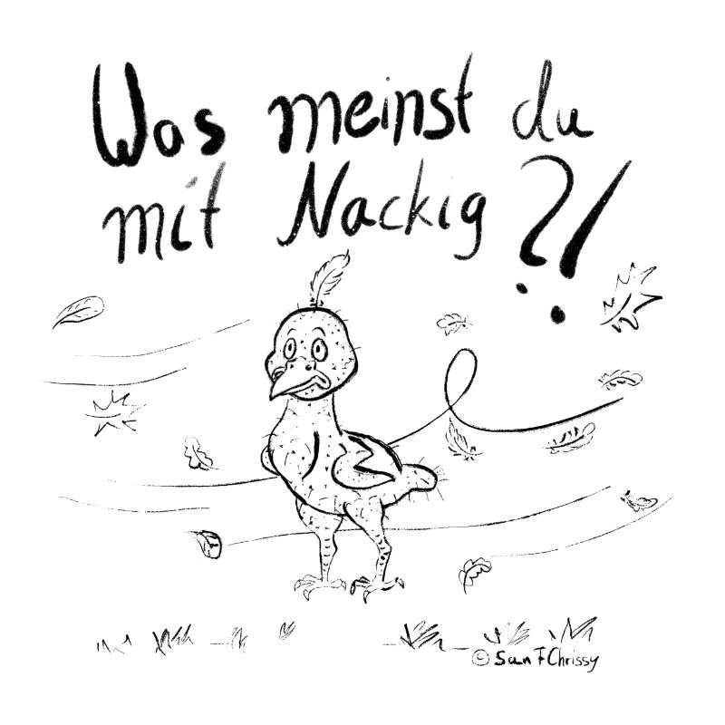 Un oiseau en mue dans le vent d’automne