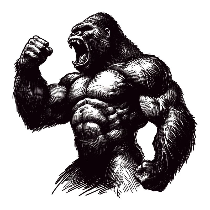 Starker Gorilla Motivation geballte Faust Geschenk