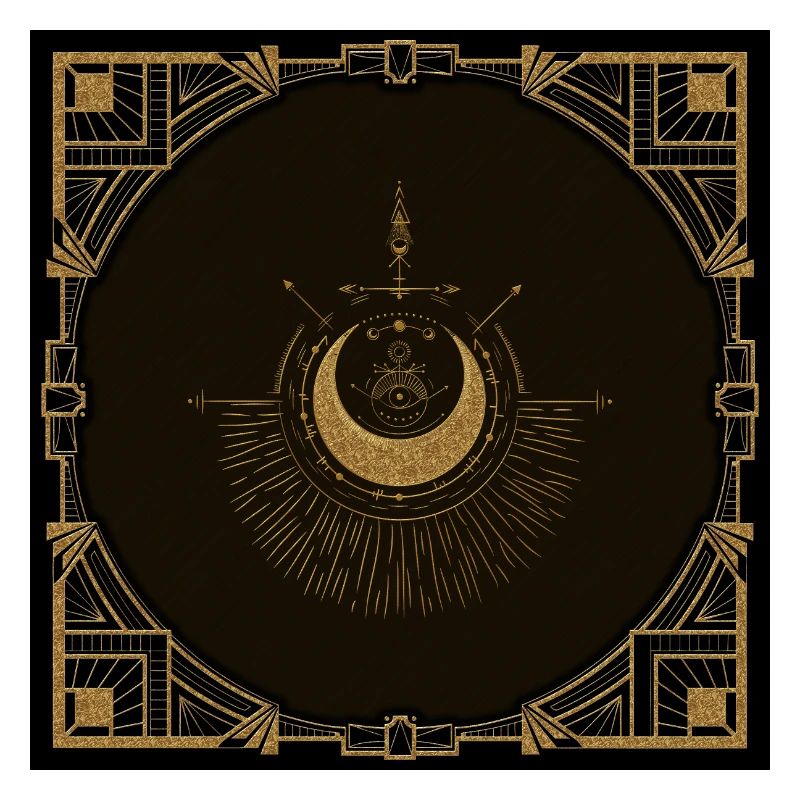 Harmonie des éléments : lune, or et géométrie.