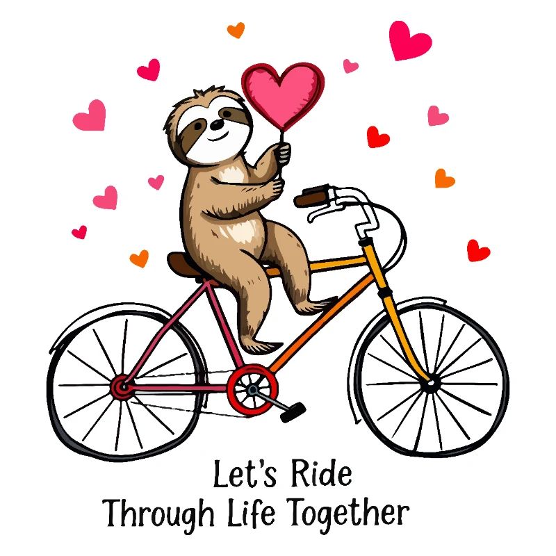 Sloth on Bike – Romantic Valentine’s Design