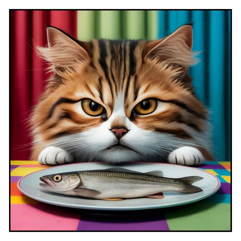 Katze mit Fisch