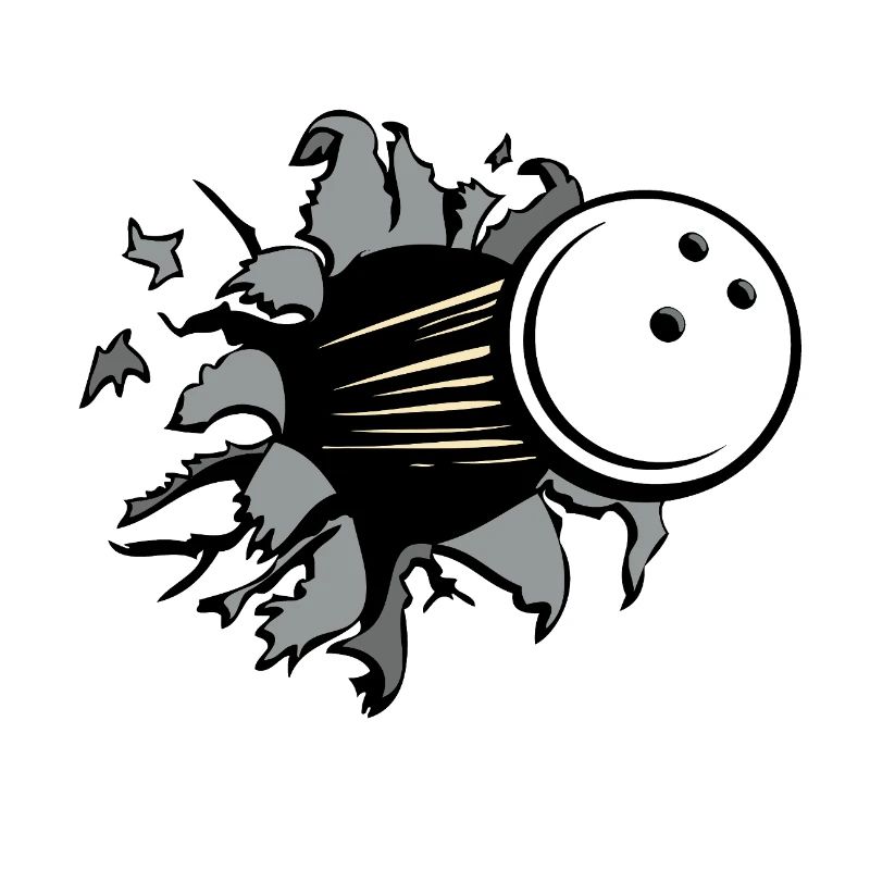 Kollision Bowlingball Durchbruch