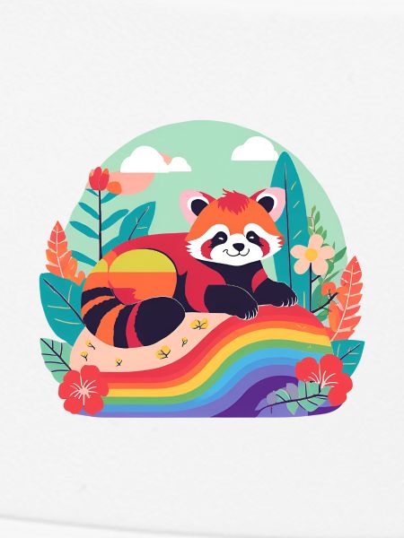 Rainbow Panda at Rest
