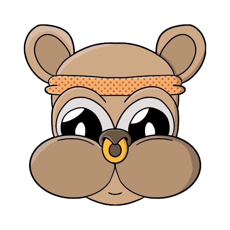 Cute bear with piercing