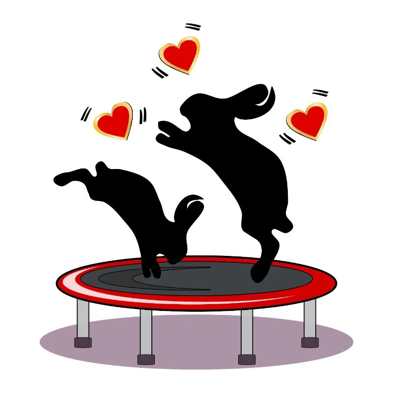 OSTERHASEN HASEN TRAMPOLIN OSTERN HERZEN