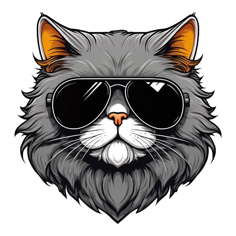 Zen cat with sunglasses
