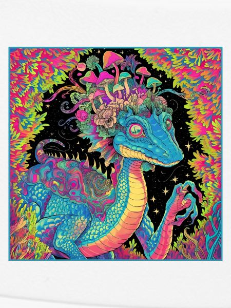 Psychedelischer Walddrache Illustration