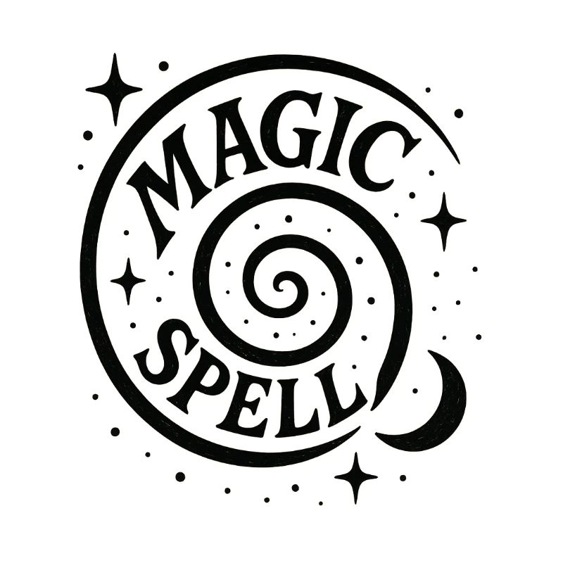 Magic Spiral with Moon and Stars