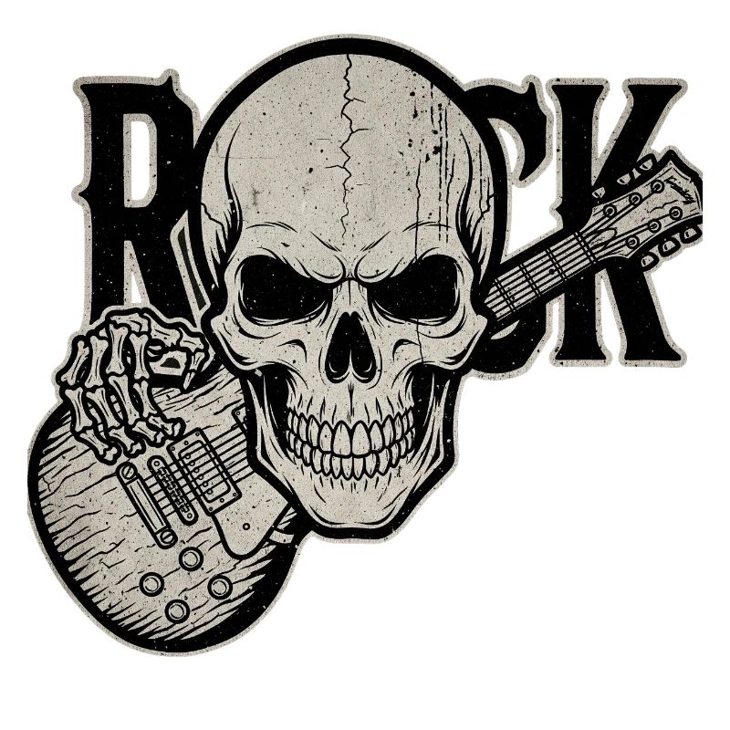 Skull Guitar Rock Design