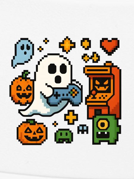 Pixel Ghost Gaming Retro Design
