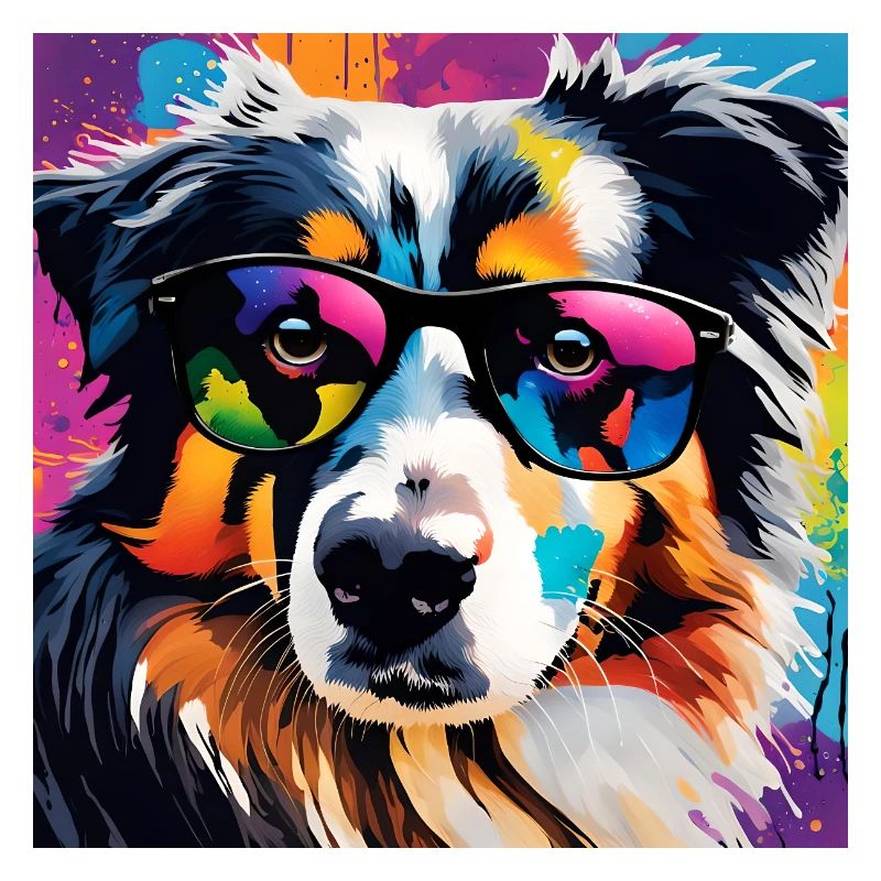 Australian Shepherd Colorful Aussi