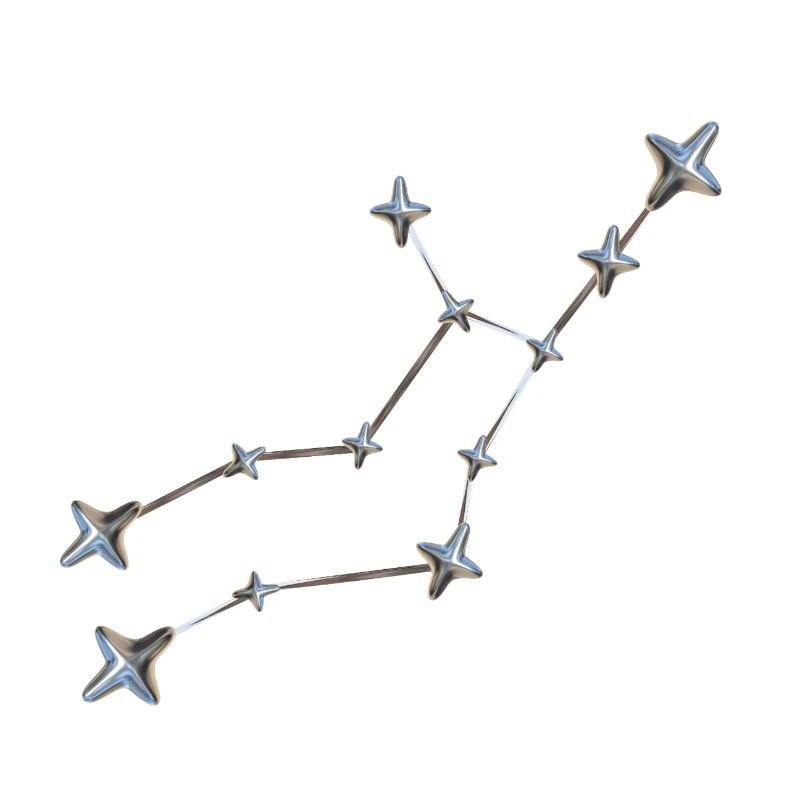 Constellation Virgo with metallic look