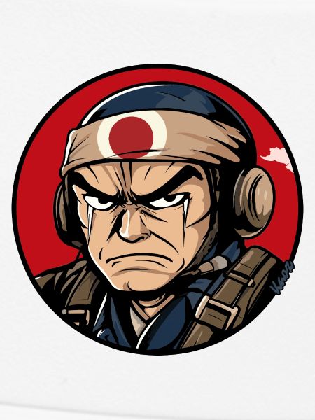 Krieger Samurai Cartoon Design