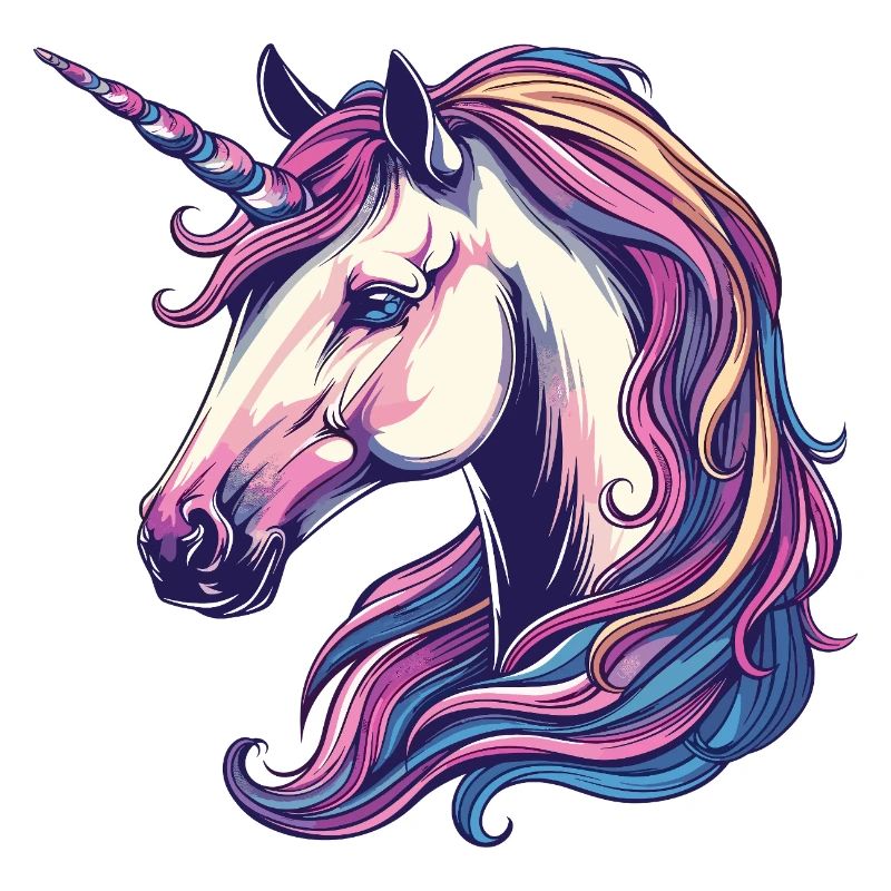 Fantasy unicorn with rainbow mane