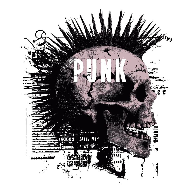Punkrock Mohawk Schädel