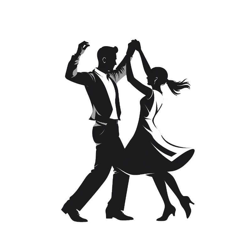 Dancing Couple - Cool Silhouette Logo