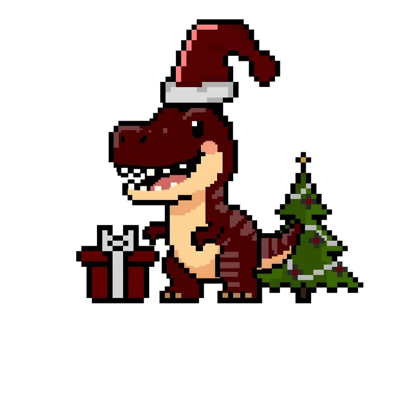 Pixel Dino Dino de Noël