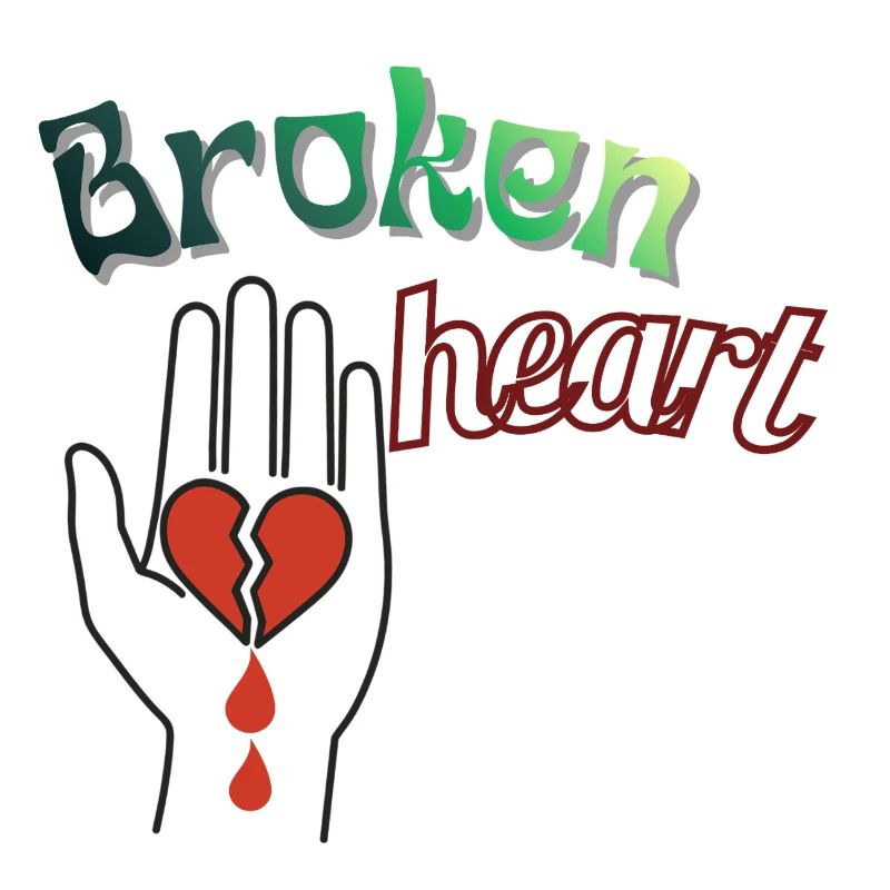 Hand mit gebrochenem Herzen