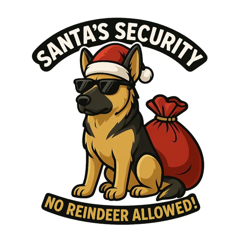Schäferund als Santa Sicherheit mit Sack