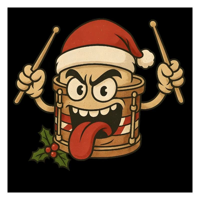 Christmas drum with a cheeky face